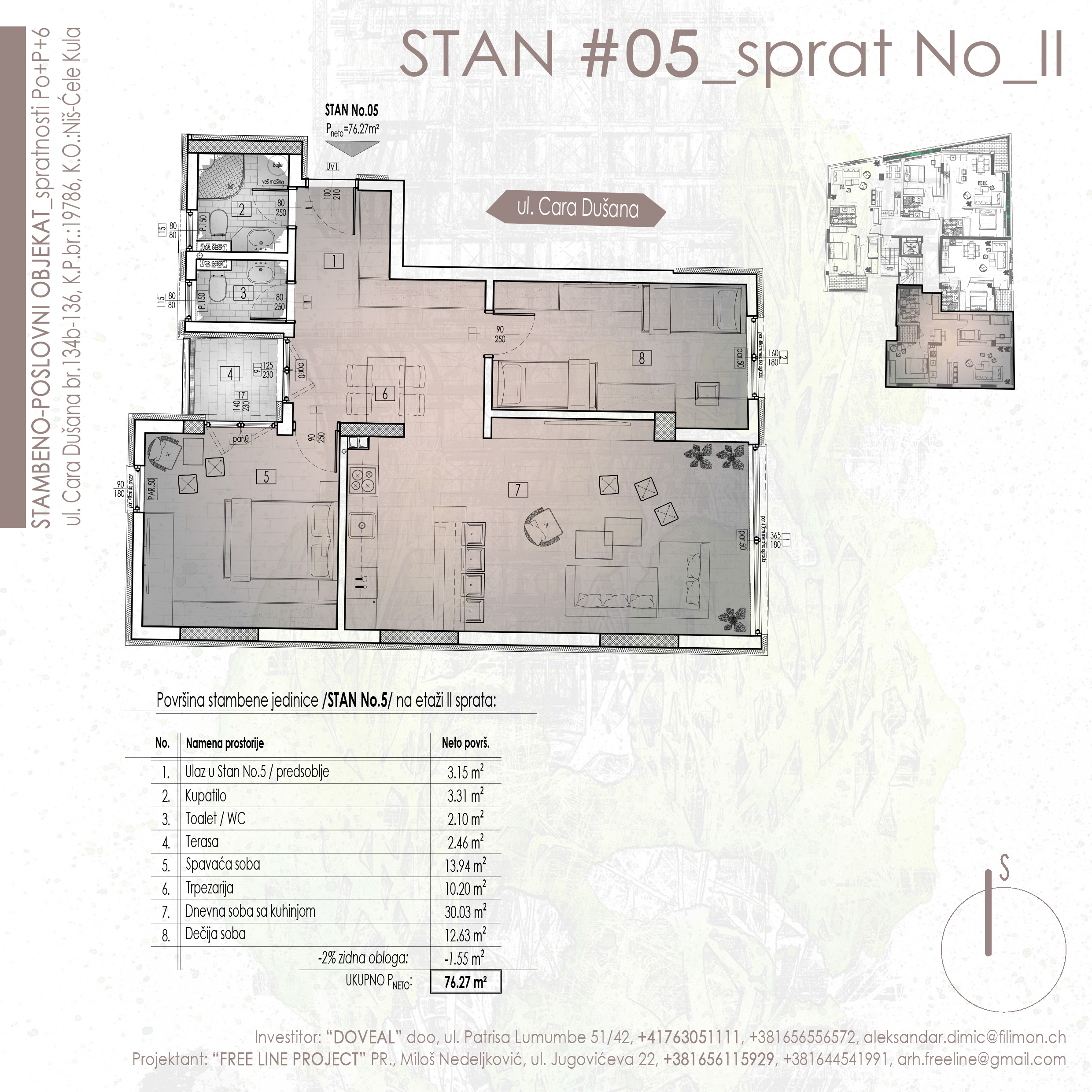 Stan 76.27 m2, II sprat