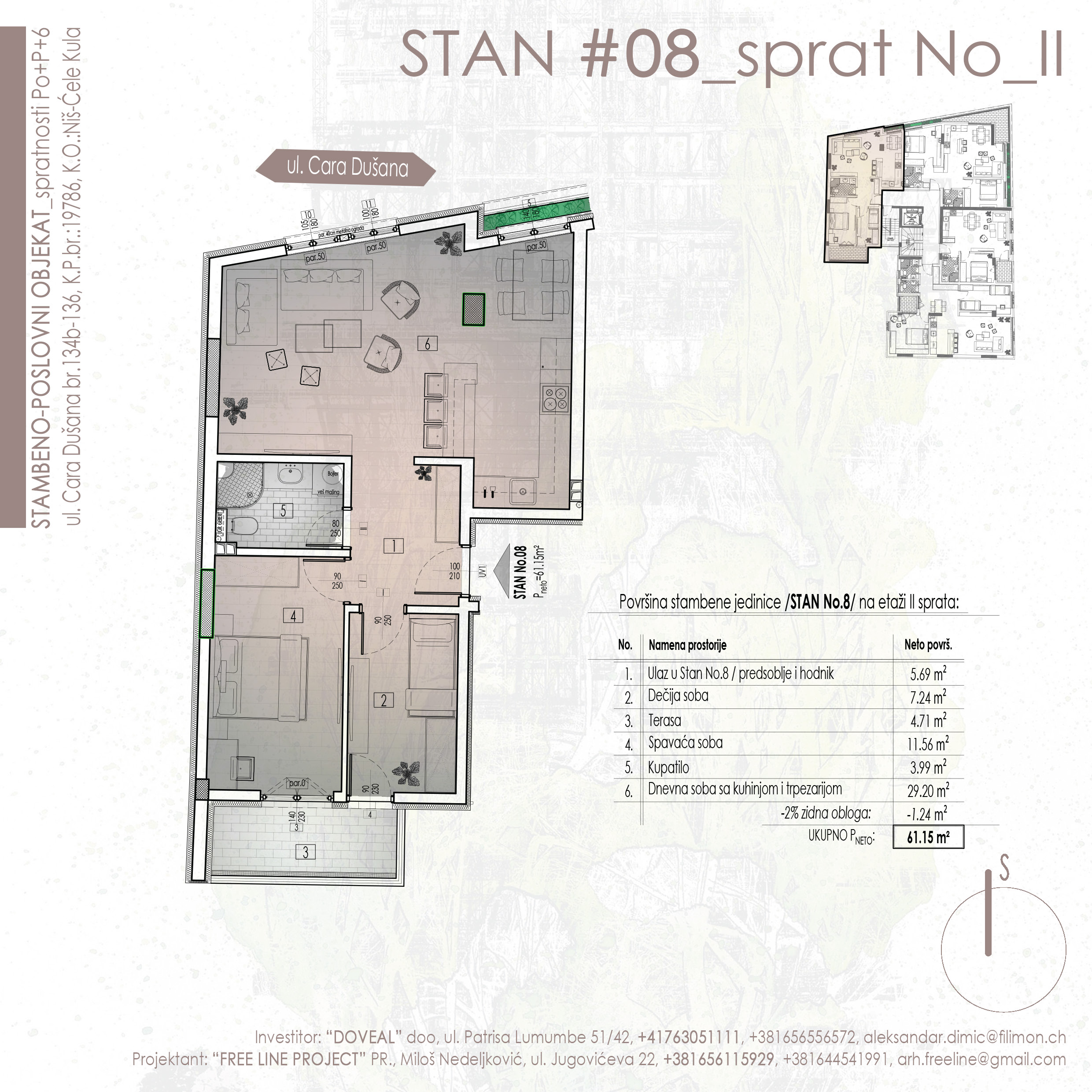 Stan 61.15 m2, II sprat